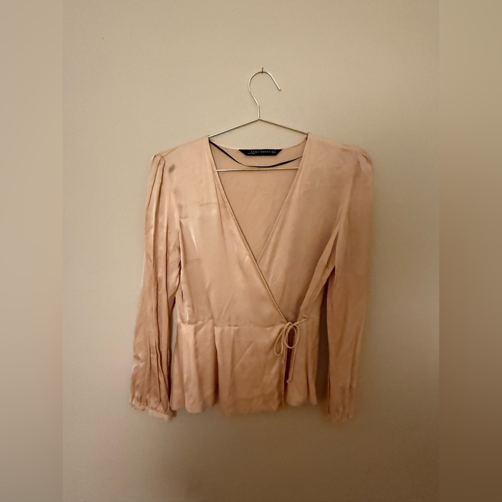 Satin wrap top
